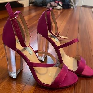 Betsey Johnson Clear Heel SB Dafne Strappy Sandals Sz 7